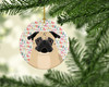 Pug Fawn #1 Christmas Ceramic Ornament product image at NuMercy 2