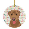 Labrador Retriever Red Christmas Ceramic Ornament product image at NuMercy