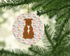 Merry Christmas Staffordshire Bull Terrier Brown Ceramic Ornament product image at NuMercy 2