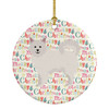 Italian Spitz Merry Christmas Ceramic Ornament WDK1730 product image at NuMercy
