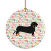 Black and Tan Dachshund Merry Christmas Ceramic Ornament product image at NuMercy