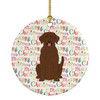 Merry Christmas Chocolate Labrador Ceramic Ornament product image at NuMercy