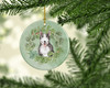 Bull Terrier Black and White Christmas Wreath Ceramic Ornament product image at NuMercy 2
