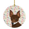 Chihuahua Chocolate and White #2 Christmas Ceramic Ornament product image at NuMercy