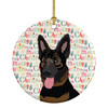 German Shepherd Bicolor Christmas Ceramic Ornament product image at NuMercy
