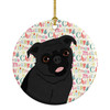Pug Black #1 Christmas Ceramic Ornament product image at NuMercy