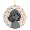 Poodle Standard Gray Christmas Ceramic Ornament product image at NuMercy