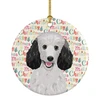 Poodle Standard Silver Christmas Ceramic Ornament product image at NuMercy