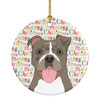 Pit Bull Blue #2 Christmas Ceramic Ornament product image at NuMercy