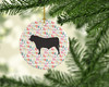 Black Angus Cow Christmas Ceramic Ornament product image at NuMercy 2