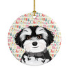 Shih-Tzu Black and White #2 Christmas Ceramic Ornament product image at NuMercy