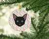 Russian White Black Cat Christmas Ceramic Ornament WDK2372 product image at NuMercy 2