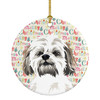 Shih-Tzu Silver Gold and White #1 Christmas Ceramic Ornament product image at NuMercy