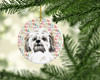 Shih-Tzu Silver Gold and White #1 Christmas Ceramic Ornament product image at NuMercy 2
