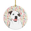 Pit Bull White #3 Christmas Ceramic Ornament product image at NuMercy