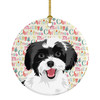 Shih-Tzu Black and White #3 Christmas Ceramic Ornament product image at NuMercy
