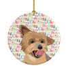Yorkie Blue and Gold Christmas Ceramic Ornament product image at NuMercy