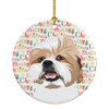 Shih-Tzu Silver Gold and White Christmas Ceramic Ornament product image at NuMercy