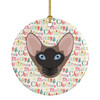 Oriental Bicolor Cat Christmas Ceramic Ornament WDK2358 product image at NuMercy