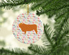Highland Cow Christmas Ceramic Ornament product image at NuMercy 2