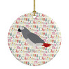 African Grey Parrot Christmas Ceramic Ornament product image at NuMercy