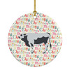 Hungarian Grey Steppe Cow Christmas Ceramic Ornament product image at NuMercy