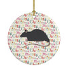 Black Rat Christmas Ceramic Ornament product image at NuMercy