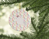 Pink and White Chinchilla Christmas Ceramic Ornament product image at NuMercy 2