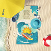 Surfer Dog Silver Italian Greyhound Premium Beach Towel Oversized product image at NuMercy 2