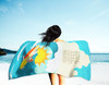 Surfer Dog Red White Papillon Premium Beach Towel Oversized product image at NuMercy 3
