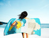 Surfer Dog Black Pug Premium Beach Towel Oversized product image at NuMercy 3