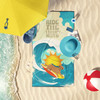 Surfer Dog Red Fox Labrador Retriever Premium Beach Towel Oversized product image at NuMercy 2
