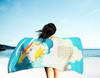 Surfer Dog Great Pyrenees Premium Beach Towel Oversized product image at NuMercy 3