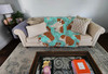 Red and White English Bulldog Artwork Pattern Quilted Throw Blanket 50" x 60" product image at NuMercy 2