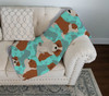 Red and White English Bulldog Artwork Pattern Quilted Throw Blanket 50" x 60" product image at NuMercy 3