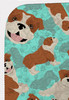 Red and White English Bulldog Artwork Pattern Quilted Throw Blanket 50" x 60" product image at NuMercy 5