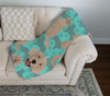 Cream Golden Retriever Artwork Pattern Quilted Throw Blanket 50" x 60" product image at NuMercy 3