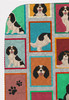 Lots of Tricolor Cavalier Spaniel Artwork Pattern Quilted Throw Blanket 50" x 60" product image at NuMercy 5