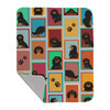 Lots of Black and Tan Cavalier King Charles Spaniel Artwork Pattern Quilted Throw Blanket 50" x 60" product image at NuMercy