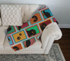 Lots of Black and Tan Cavalier King Charles Spaniel Artwork Pattern Quilted Throw Blanket 50" x 60" product image at NuMercy 3