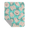 White Pomeranian Artwork Pattern Quilted Throw Blanket 50" x 60" product image at NuMercy
