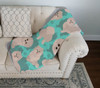White Pomeranian Artwork Pattern Quilted Throw Blanket 50" x 60" product image at NuMercy 3