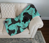 Black Great Dane Artwork Pattern Quilted Throw Blanket 50" x 60" product image at NuMercy 3