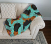 Black and Tan Yorkie Artwork Pattern Quilted Throw Blanket 50" x 60" product image at NuMercy 3