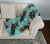 Black and Tan Chihuahua Artwork Pattern Quilted Throw Blanket 50" x 60" product image at NuMercy 3
