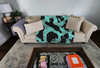 Black Standard Poodle Artwork Pattern Quilted Throw Blanket 50" x 60" product image at NuMercy 2