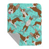 Red Boston Terrier Artwork Pattern Quilted Throw Blanket 50" x 60" product image at NuMercy