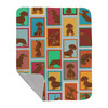 Lots of Chocolate and Tan Dachshund Artwork Pattern Quilted Throw Blanket 50" x 60" product image at NuMercy