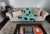 Tricolor Cavalier Spaniel Artwork Pattern Quilted Throw Blanket 50" x 60" product image at NuMercy 2