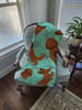 Longhaired Red Dachshund Artwork Pattern Quilted Throw Blanket 50" x 60" product image at NuMercy 4